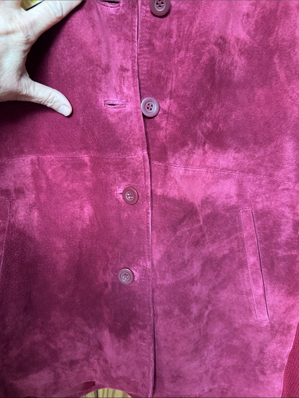 Linea by Louis Dell'Olio Cranberry Shawl-Collar Button Suede jacket - Picture 9 of 11